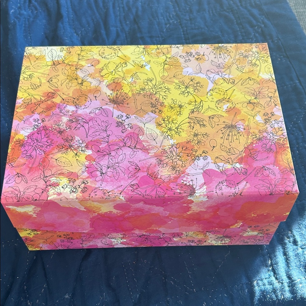 Floral Party Gift Box - Pink, Orange, Yellow